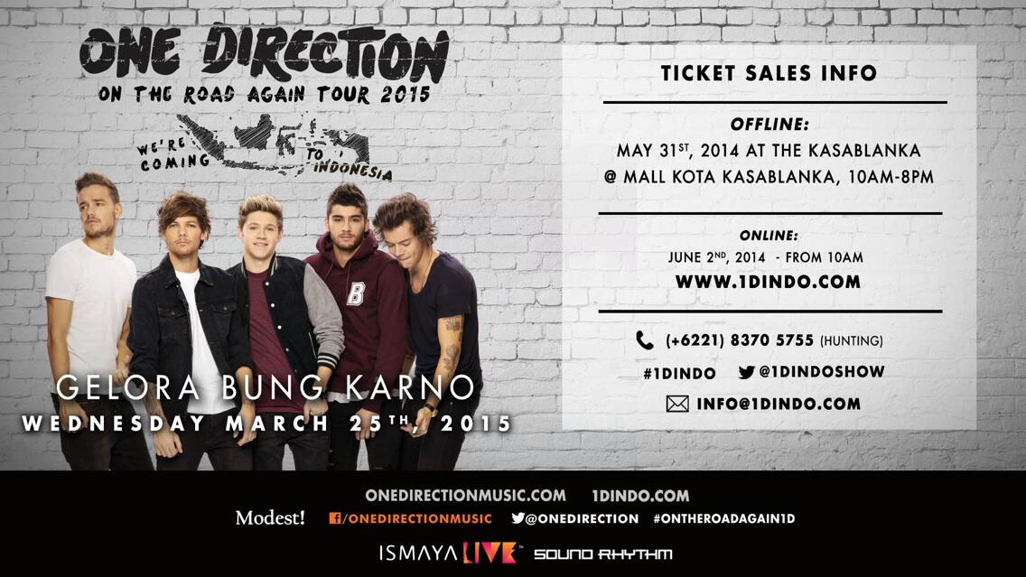 Jadwal penjualan tiket One Direction di Jakarta/Twitter©