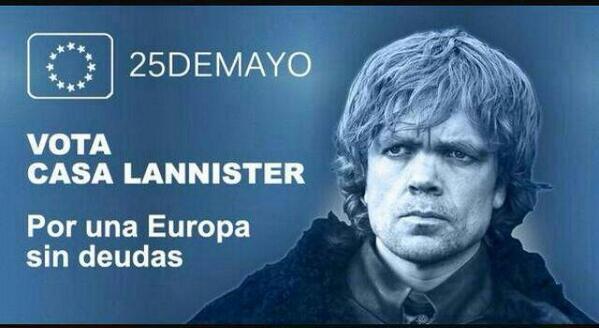 MundoExportar's tweet photo. El próximo #25demayo votad con conciencia,no olvidéis que son las #europeas y nos jugamos mucho en ellas. #GoT http://t.co/q0N0qfPqqf