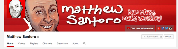 AnonymousItalia's tweet photo. @MatthewSantoro Ur almost to a MILLION SUBS…KEEP ON GOING http://t.co/e2YZoi6k4T