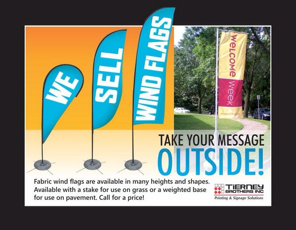 TierneyBusiness's tweet image. Spring is in full bloom! Take your message outside with fabric #windflags: bit.ly/1qXSx4z