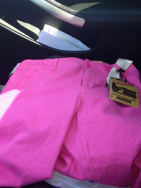 Mr. Capel picked up a new pair of shorts for Field Day.  Go Pink!!