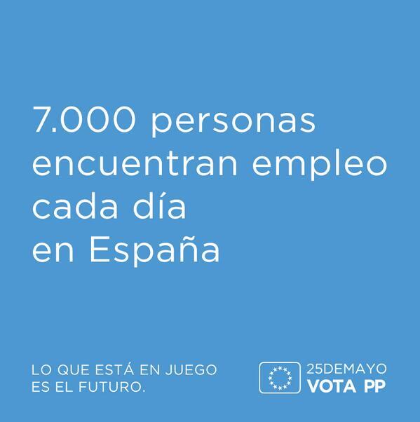 7.000 personas encuentran empleo cada día en España #VotaCañete #VotaPP