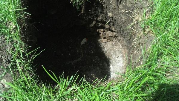 HeyDaveKim's tweet image. Only two feet into the first hole and I already hit a problem. Of course. I need to go another 18". #diyproblems