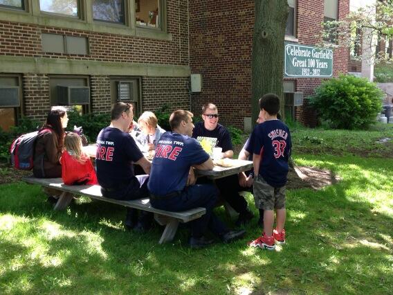 KarenMcGinty's tweet photo. Community Heroes join Garfield kids and staff! Thanks Medina TWP Fire! http://t.co/GcjulHnAyX