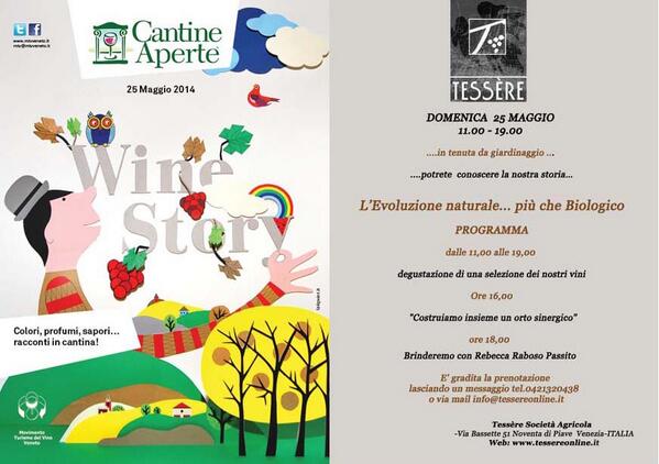 tessereonline's tweet photo. #cantineaperte 25 maggio da Tessére la #winestory in tenuta da giardinaggio http://t.co/KvMJWBak3N http://t.co/1g75kv3Pgo