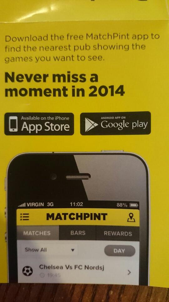 redlionbarton's tweet photo. download Matchpint the only way 2 claim a free pint of Fosters/John smiths during Saturdays champions league final http://t.co/1MvgBO7KCe