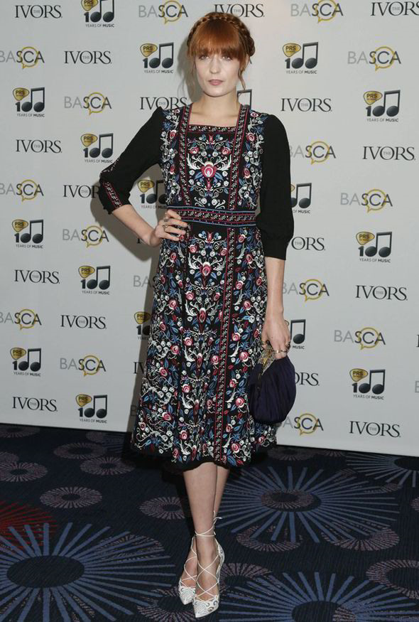 Vilshenko1's tweet photo. Florence Welch looking stunning in @vilshenko_official AW14 at the Ivor Novello Awards  #vilshenko #florencewelch http://t.co/5d1tbjcGUP