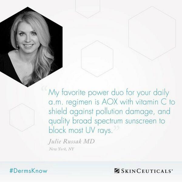 SkinCeuticals's tweet photo. Pair your daily antioxidant with a broad spectrum sunscreen for double defense protection!#DermsKnow @RussakDerm http://t.co/GTONhagwjk