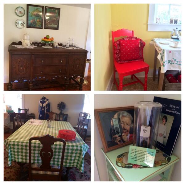 More #PatsyClineHistoricHouse. The red chair belonged to #PatsyCline. Camera on bottom took last photo of her ever.