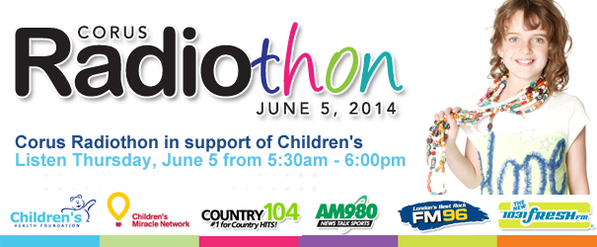 Country104's tweet photo. Join us on June 5 for our first #CorusRadiothon to benefit @CHFHope We need your help to help the kids! http://t.co/pU3FzOWQF7