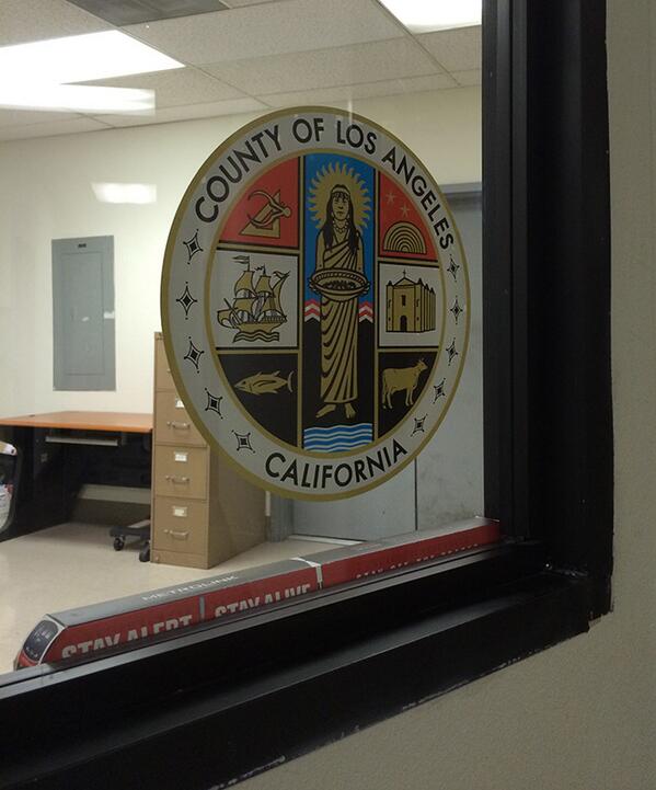Window Clings we did for L.A. County!! 500 pieces on white window cling and router cut. Easy installation.