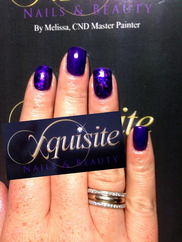 XquisiteByMel's tweet photo. Shellac Grape Gum with purple foil. http://t.co/SOljjkPskS