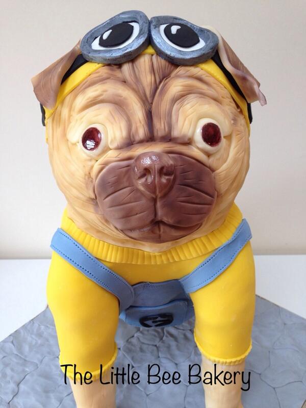 bee_bakery's tweet photo. Pug in Minion costume #illuminationentertainment #universalpictures #minion #pug #puglife #cake #Despicableme http://t.co/stpkPWYPm1