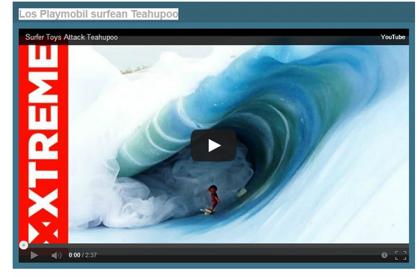 TheSurfMarket's tweet photo. VIDEO, qué tal va la tarde twitteros? Los Playmobil surfean Teahupoo http://t.co/8VoojUjqUn http://t.co/glRzcNLb17