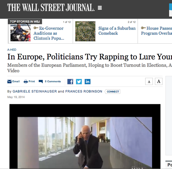 HappyVoting's tweet image. #HappyVoting on cover of Wall Street Journal? CHECK!  Voting?  2 X CHECK!  #VoteInMay #EP2014 @eu40 @youngvotersEU