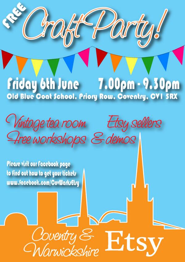 Hi <a href="/RugbyHour/">#RugbyHour</a>! Please retweet our FREE #craftparty is on Fri 6th June
eventbrite.co.uk/e/etsy-2014-cr…