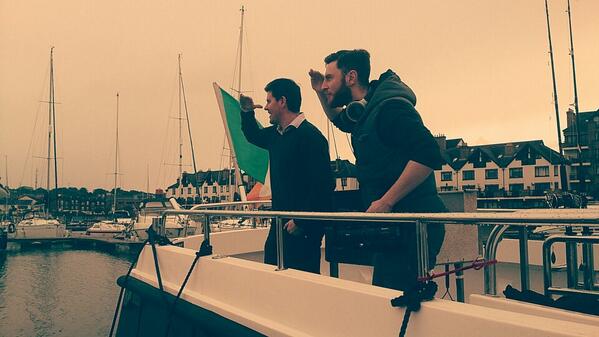 KevinRoweEvents's tweet photo. On a boat great fun here in malahide @StrictlySyls #strictlysyls http://t.co/A6krRHYBjT