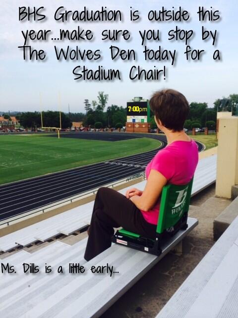 Y'all are going to need a Wolves Den stadium chair at tomorrow's graduation!