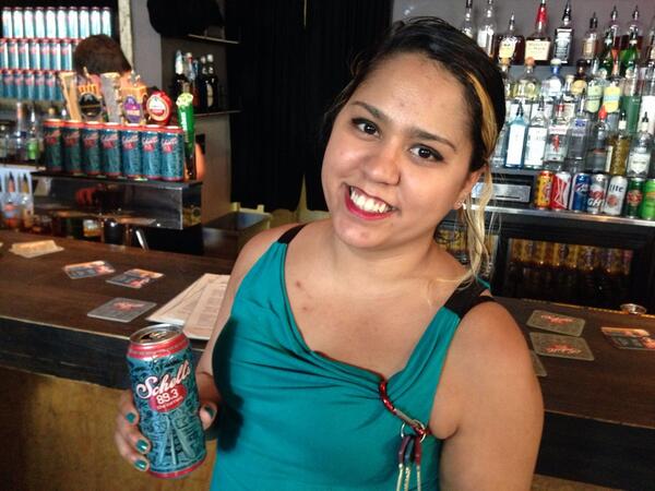 LocalCurrent's tweet photo. Thinking ahead, @brenface dressed to match the #CurrentBeer at @AmsterdamBar651. http://t.co/hNhEk1RRrm