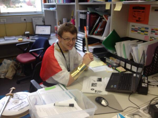 Jessie__Kate's tweet photo. @LanyonHigh @Matt_Slenderman Planning lessons and conquering Gaul, all in a days work. "I came, I saw, I taught" http://t.co/F3ZeTpYku0