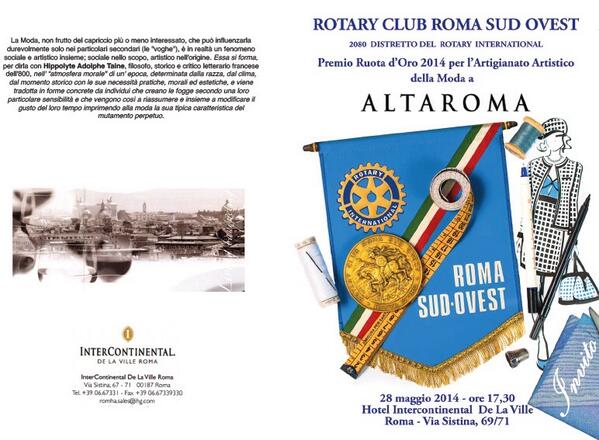 RotaryNetworkin's tweet image. AltaRoma Fashion