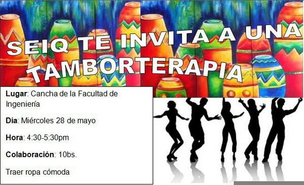 SEIQUCV's tweet photo. Te invitamos a una Clase de Tamborterapia Miércoles #28M 4:30 pm con Juana Hugueto de la @BigottFundacion #Participa http://t.co/v53NycEekA