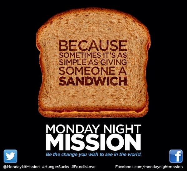 MondayNtMission's tweet photo. Because sometimes it's as simple as giving someone a sandwich.
#HungerSucks #homelessness 
http://t.co/6tOWeMOpxG http://t.co/Md5Y3X6reE