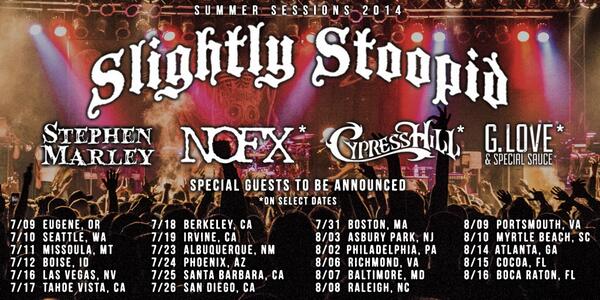 SlightlyStoopid's tweet photo. Which Summer Sessions 2014 shows are you going to?  http://t.co/tgMfxjeCVR Tickets at http://t.co/UqNOSUC6YF http://t.co/Q5wtKeTgGe