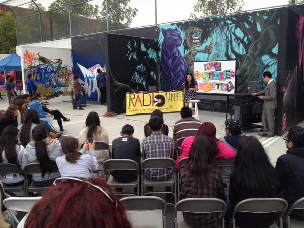 mclairebrown's tweet photo. @mendezhighbh Students read original poetry about their Boyle Heights community! #mendez #boyleheights http://t.co/tIgfT0Fq1c