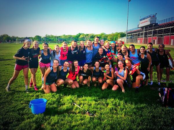 Maine South Lax cools down with water wars after a great victory yesterday!! #MSGLAX #teambonding