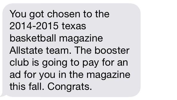 Today I received the news that I was selected for the Allstate Texas basketball magazine! #GodisGreat #SoBlessed