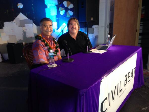 We're about to go live with <a href="/DavidIge2014/">David Ige Gov. HI</a> and <a href="/chadblairCB/">Chad Blair</a> in a few minutes! Follow the hashtag #civilcafe