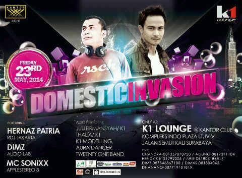 Tonite "Domestic Invasion" @K1_kantorSby w/ our best dj <a href="/dimzhariadi/">Dimas Hariadi</a> &amp; MC <a href="/sonixxsynth/">Sonixx Synth</a> be there #AudioLovers