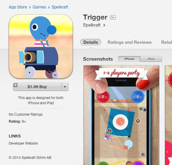 spelkraft's tweet photo. My game Trigger is now available on App Store. 
Hurry up before it's out of stock :)
https://t.co/V5acoXEQrT http://t.co/bageBnnzF5