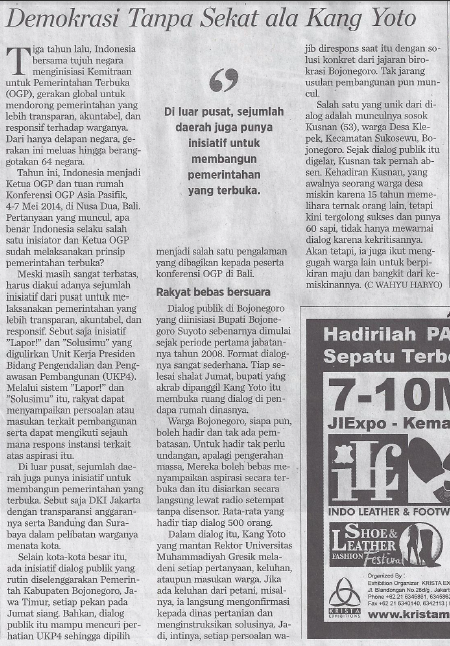 jonegoroan's tweet image. #matoh RT @ika_ika_ok: Demokrasi Tanpa Sekat ala Kang Yoto, di Kompas Kang @KangYotoBjn #OGPBali