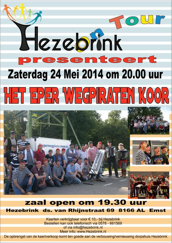 deHezebrink's tweet photo. Zaterdag 24 mei super gezellige avond in de #Hezebrink met het #Eper #Wegpiraten Koor ! http://t.co/go0rgnWbUN