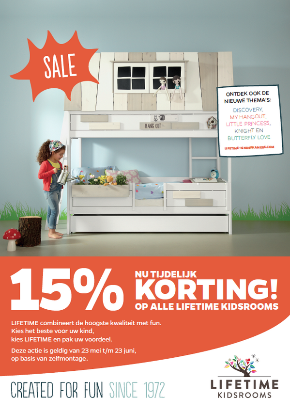 Nieuwe collectie #lifetimekidsrooms is binnen. #ACTIE 15 % KORTING van 23 mei t/m 23 juni '14. bedderie.nl