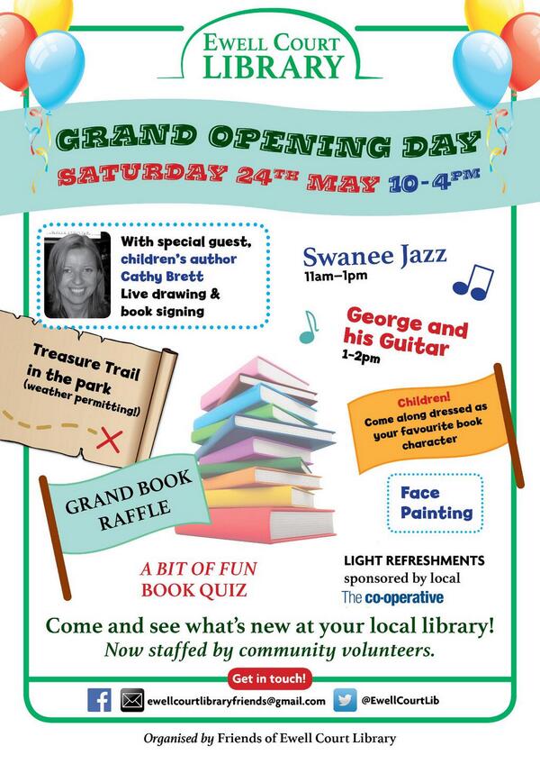 The final countdown...<a href="/EwellCourtLib/">Ewell Court Library</a> grand opening 24th! Lots of fun, <a href="/gingerdoodles/">Gingerbread</a> &amp; win #Minecraft books! #Ewell