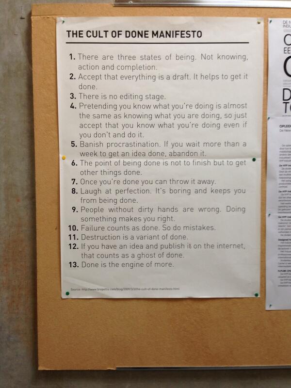 The manifesto of done