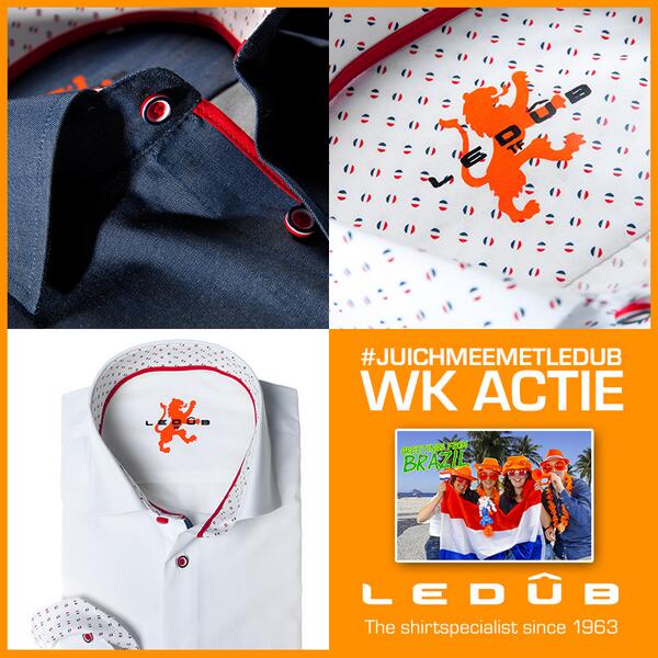 Ledubshirts's tweet photo. Ledûb #WKactie #juichmeemetledub! Win super prijzen t.w.v. €500,- en Ledûb WK overhemden! http://t.co/npNcQ2CxVC http://t.co/TCfOML5fdn