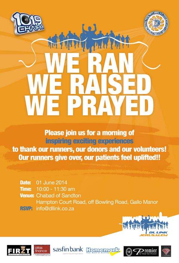 DLLink1's tweet photo. Please join us as we hear feedback from our runners  who took part in the 2014 Jerusalem Marathon. http://t.co/ieTQkSgaKJ