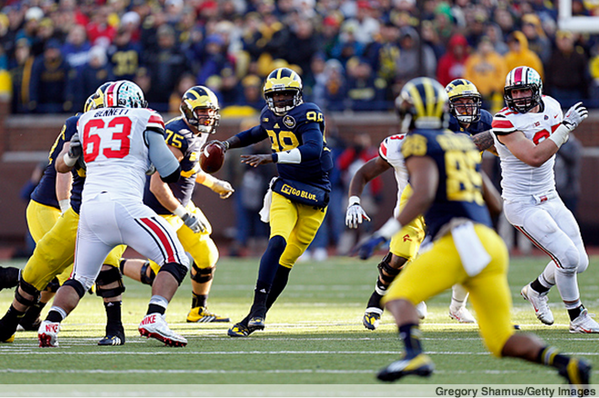 ESPNCFB's tweet image. Michigan QB Devin Gardner, coming off a foot injury, looks on track to start the season opener es.pn/SrjPRu