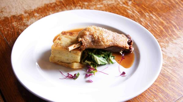 Enjoy our confit leg of barbary duck from our new seasonal menu. Enjoy this #longweekend  bit.ly/1n9VPxm