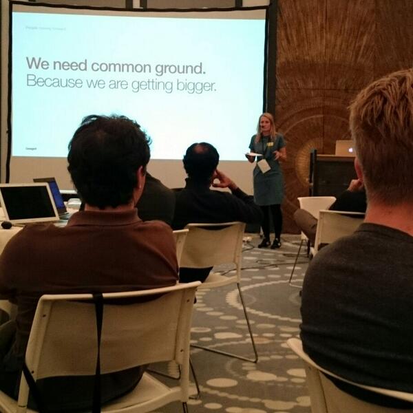 Designit's tweet photo. We wouldn't be us without our People. The head of People, @anneengholm, creating common ground #together #itrip2014 http://t.co/1UpQgB4E5C