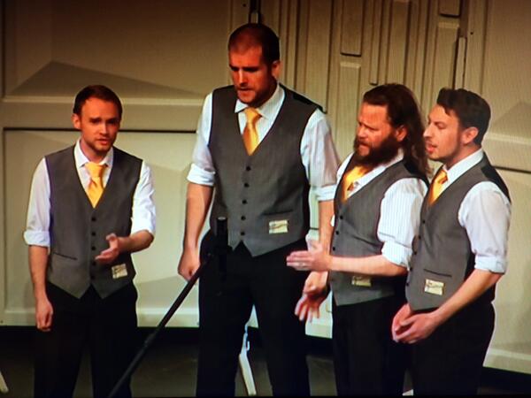 Contestant 5 <a href="/TheSimpletones/">The Simpletones</a> are singing I Won't Send Roses and Oh! Look at Me Now #babs40