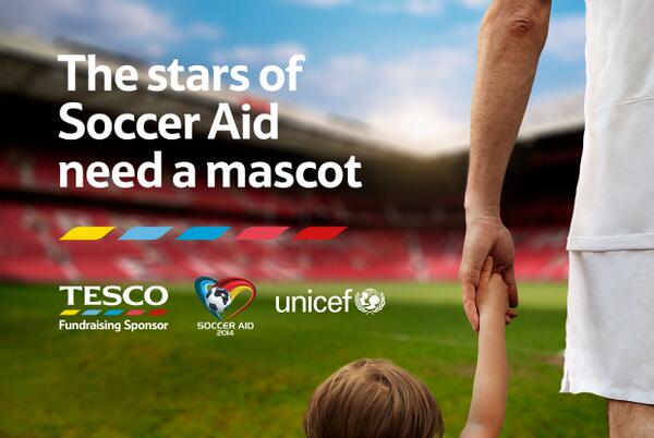 Tesco's tweet photo. To enter, RT &amp; reply with why your 7 to 10-year-old would make an ace @SoccerAid mascot. T&amp;Cs: http://t.co/kYC18lB2jZ http://t.co/vXCmhzyqP4