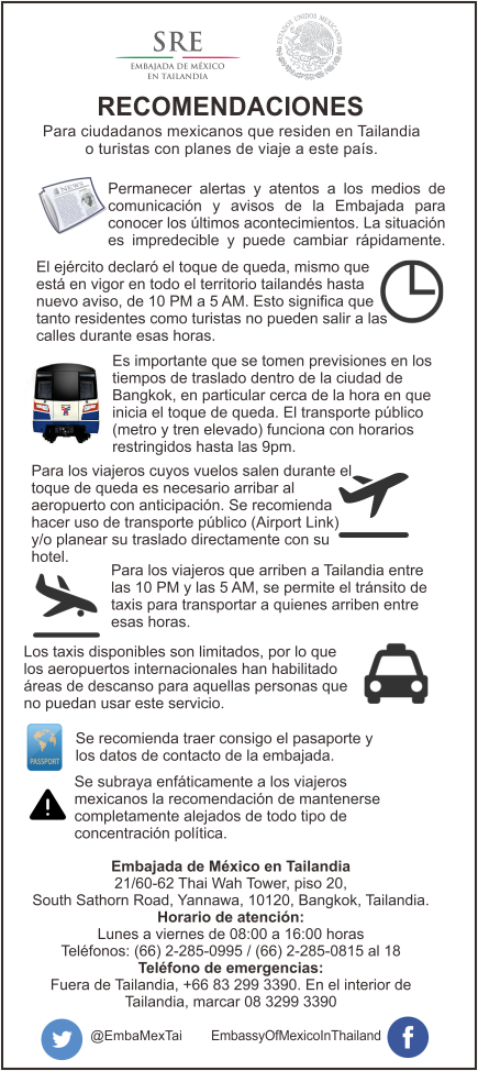 jorgechenmex's tweet photo. Sigue las Recomendaciones @EmbaMexTai para mexicanos en Tailandia ↓ http://t.co/EGwZF93CXJ"