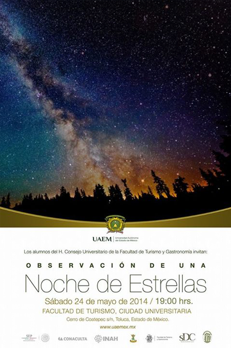 Invitación a contemplar la lluvia de estrellas mañana sábado en la Ciudad Universitaria de Toluca la bella