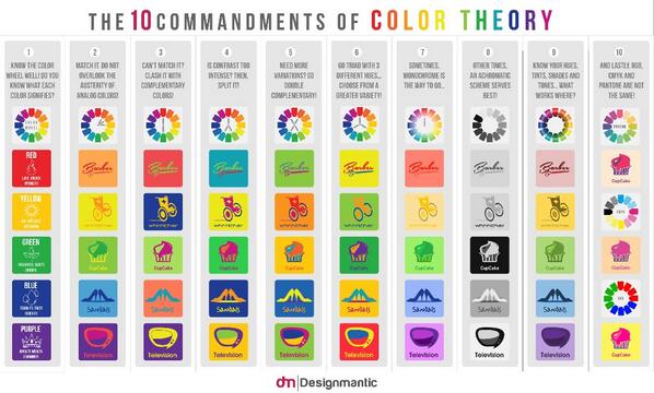 sicarii13's tweet image. 10 commandments of color theory #designMantic