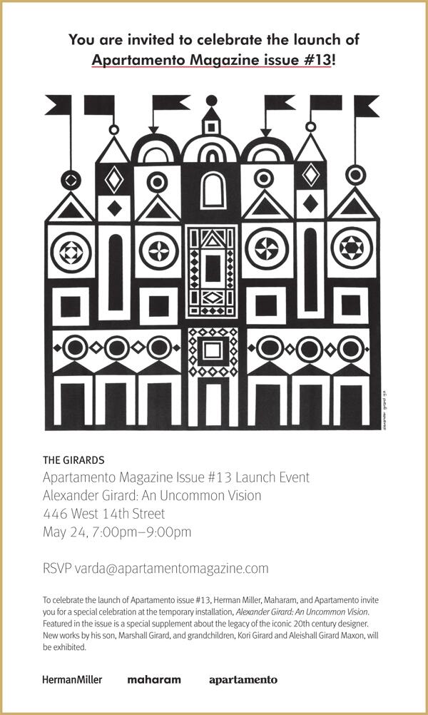 Apartamento (@apartamentomag) on Twitter photo If you are in NY tomorrow, we are launching issue #13. 7-9pm, 446 West 14th Street <a href="/HermanMiller/">Herman Miller</a> @maharam If you are in NY tomorrow, we are launching issue #13. 7-9pm, 446 West 14th Street <a href="/HermanMiller/">Herman Miller</a> @maharam